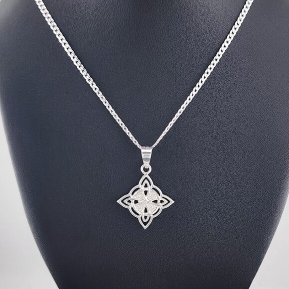 New Sterling Silver 925 Witch’s Knot Necklace – Wiccan Pagan Protection Amulet - Picture 7 of 7